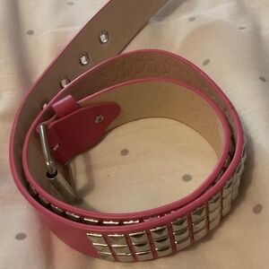 38 In. Studded Pink Belt Scene Rave Emo Punk Grunge Y2K Alternative Faux Leather